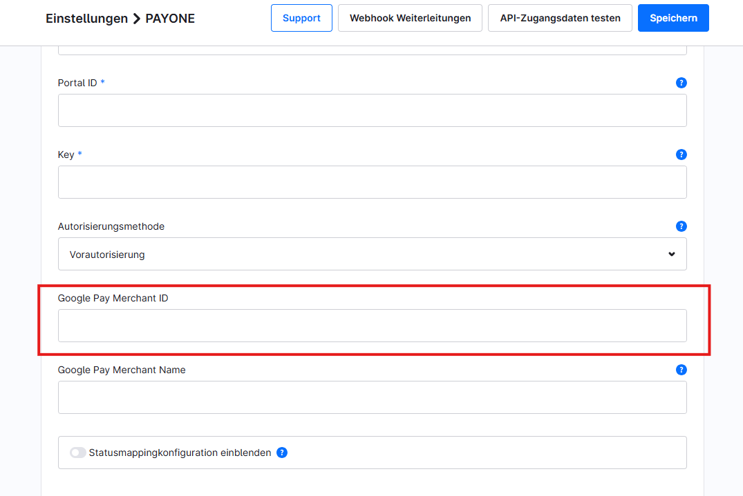 Google Pay Konfiguration